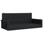 Panchina a Dondolo Nera 119x56x48 cm in Polyrattan