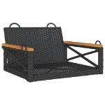 Panchina a Dondolo Nera 63x62x40 cm in Polyrattan