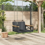 Panchina a Dondolo Nera 63x62x40 cm in Polyrattan