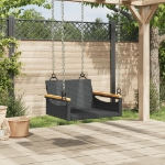 Panchina a Dondolo Nera 63x62x40 cm in Polyrattan