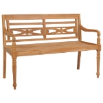 Panchina Batavia Cuscino a Quadri Rosso 120cm Teak Massello