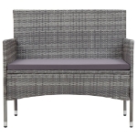 Panchina da Giardino 105 cm in Polyrattan Grigio