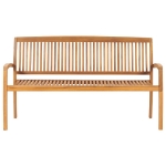 Panchina da Giardino Impilabile con Cuscino 159cm Teak Massello