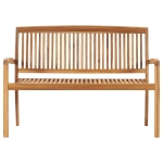 Panchina da Giardino Impilabile e Cuscino 128,5cm Teak Massello