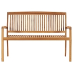 Panchina da Giardino Impilabile e Cuscino 128,5cm Teak Massello