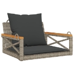 Panchina Dondolo con Cuscini Grigia 63x62x40 cm in Polyrattan