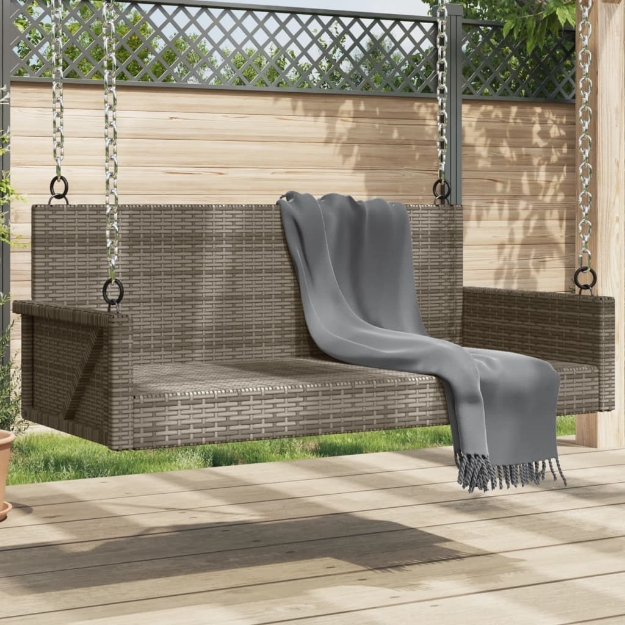 Panchina Dondolo Grigia 119x56x48 cm in Polyrattan