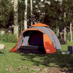 Tenda a Cupola 3 Persone Grigio e Arancione a Rilascio Rapido