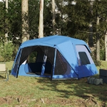 Tenda Campeggio 10 Persone Blu Rilascio Rapido Impermeabile