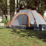 Tenda Campeggio 5 Persone Grigio e Arancione a Rilascio Rapido