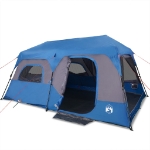 Tenda Campeggio 9 Persone Blu Rilascio Rapido Impermeabile