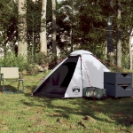 Tenda Campeggio a Cupola 2 Persone Bianca Tessuto Impermeabile