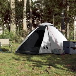 Tenda Campeggio a Cupola 4 Persone Bianca Tessuto Impermeabile