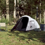 Tenda Campeggio a Tunnel 2 Persone Bianca Tessuto Impermeabile