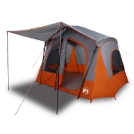 Tenda Campeggio Cabina 5 Persone Grigio Arancione Impermeabile