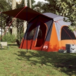 Tenda Campeggio Cabina 5 Persone Grigio Arancione Impermeabile