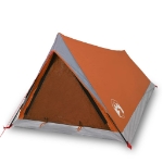 Tenda da Campeggio 2 Persone Grigio e Arancione Impermeabile