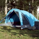 Tenda da Campeggio a Cabina per 4 Persone Blu Impermeabile