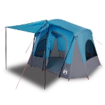 Tenda da Campeggio a Cabina per 5 Persone Blu Impermeabile