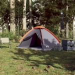 Tenda da Campeggio a Cupola 2 Persone Grigio e Arancione