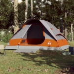 Tenda da Campeggio a Cupola 4 Persone Grigio e Arancione