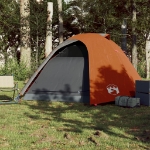 Tenda da Campeggio a Cupola 4 Persone Grigio e Arancione