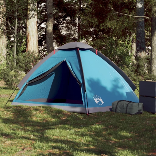 Tenda da Campeggio a Cupola per 2 Persone Blu Impermeabile