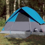 Tenda da Campeggio a Cupola per 3 Persone Blu Impermeabile