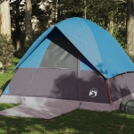 Tenda da Campeggio a Cupola per 4 Persone Blu Impermeabile