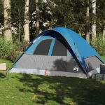 Tenda da Campeggio a Cupola per 4 Persone Blu Impermeabile