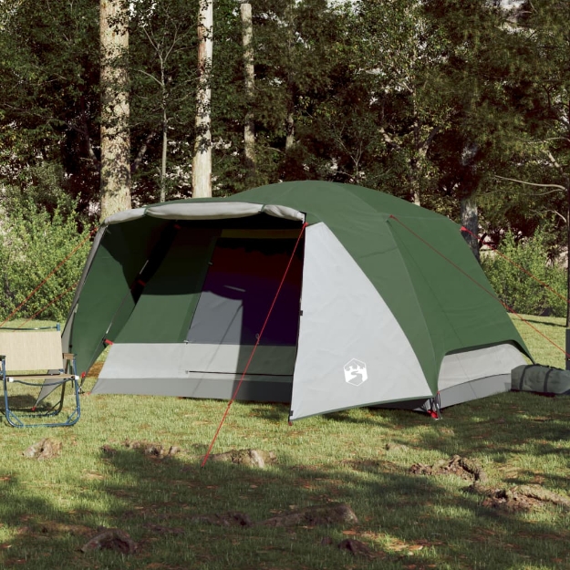 Tenda da Campeggio a Cupola per 6 Persone Verde Impermeabile