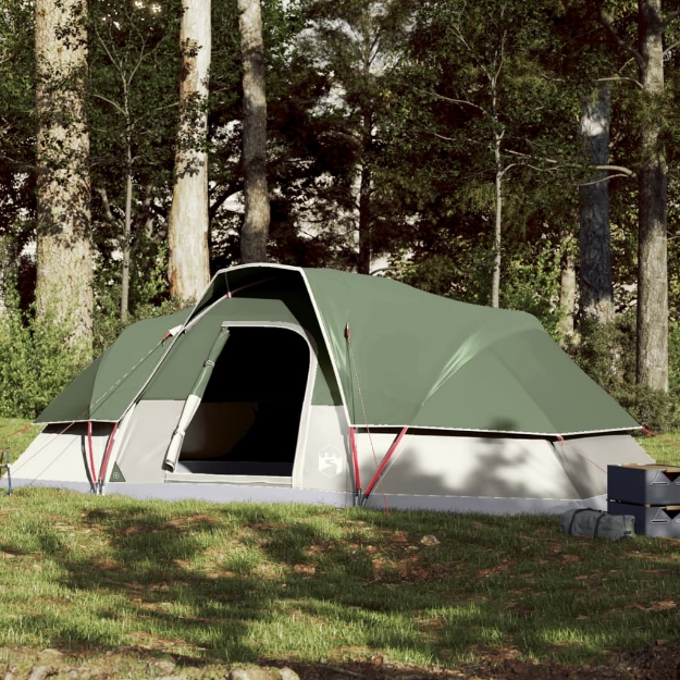 Tenda da Campeggio a Cupola per 9 Persone Verde Impermeabile