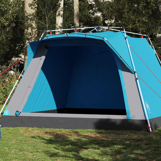 Tenda da Campeggio Cabina 4 Persone Blu a Rilascio Rapido