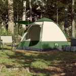 Tenda da Campeggio Cabina 4 Persone Verde a Rilascio Rapido