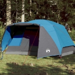 Tenda da Campeggio con Portico per 4 Persone Blu Impermeabile