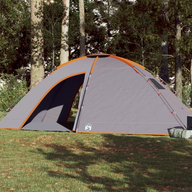 Tenda da Campeggio per 8 Persone Arancione Impermeabile