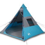 Tenda da Campeggio Tipi per 7 Persone Blu Impermeabile