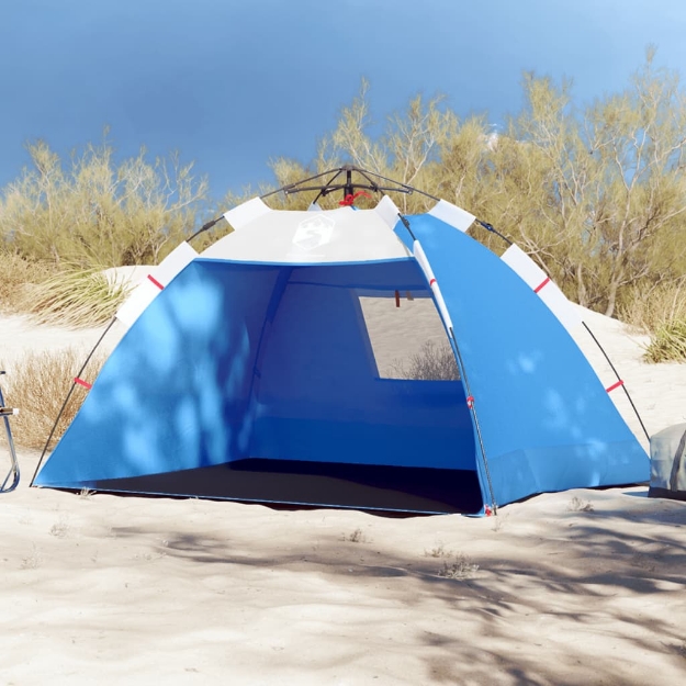 Tenda da Spiaggia 2Persone Azzurro Rilascio Rapido Impermeabile