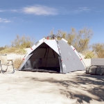 Tenda da Spiaggia 3 Persone Grigio Rilascio Rapido Impermeabile