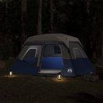 Tenda Famiglia con LED 6 Persone Blu Chiaro a Rilascio Rapido