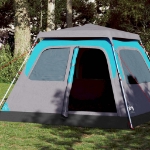 Tenda Familiare a Cupola 6 Persone Blu a Rilascio Rapido