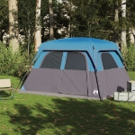 Tenda Familiare Cabina per 6 Persone Blu Impermeabile