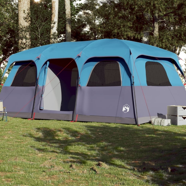 Tenda Familiare Cabina per 9 Persone Blu Impermeabile