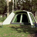 Tenda Familiare con Portico 9 Persone Verde a Rilascio Rapido