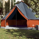 Tenda Familiare Tipi 10 Persone Grigia e Arancione Impermeabile