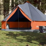 Tenda Familiare Tipi 8 Persone Grigia e Arancione Impermeabile