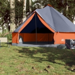 Tenda Familiare Tipi 8 Persone Grigia e Arancione Impermeabile