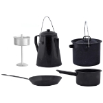 Esschert Design Set per Cucinare all'Aperto 4 Pezzi Nero FF215