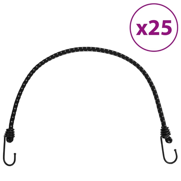 Corde Elastiche con Strisce Riflettenti e Ganci 25 pz 59 cm