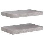 Scaffali a Parete 2 pz Grigio Cemento 40x23x3,8 cm in MDF